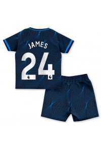 Chelsea Reece James #24 Jalkapallovaatteet Lasten Vieraspeliasu 2023-24 Lyhythihainen (+ Lyhyet housut)